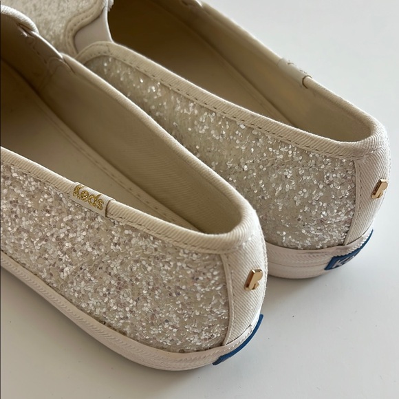 Keds Kate Spade White Sparkly Sneakers NWOB - Picture 3 of 10